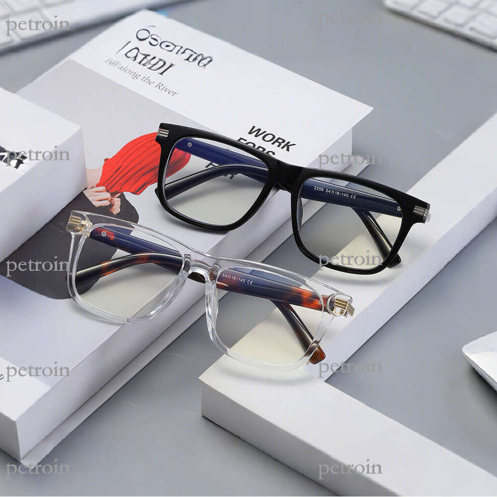 New Square Frame Optical High-End Feel Non-Prescription Fashion Trend Anti-Blue Light Glasses for Men