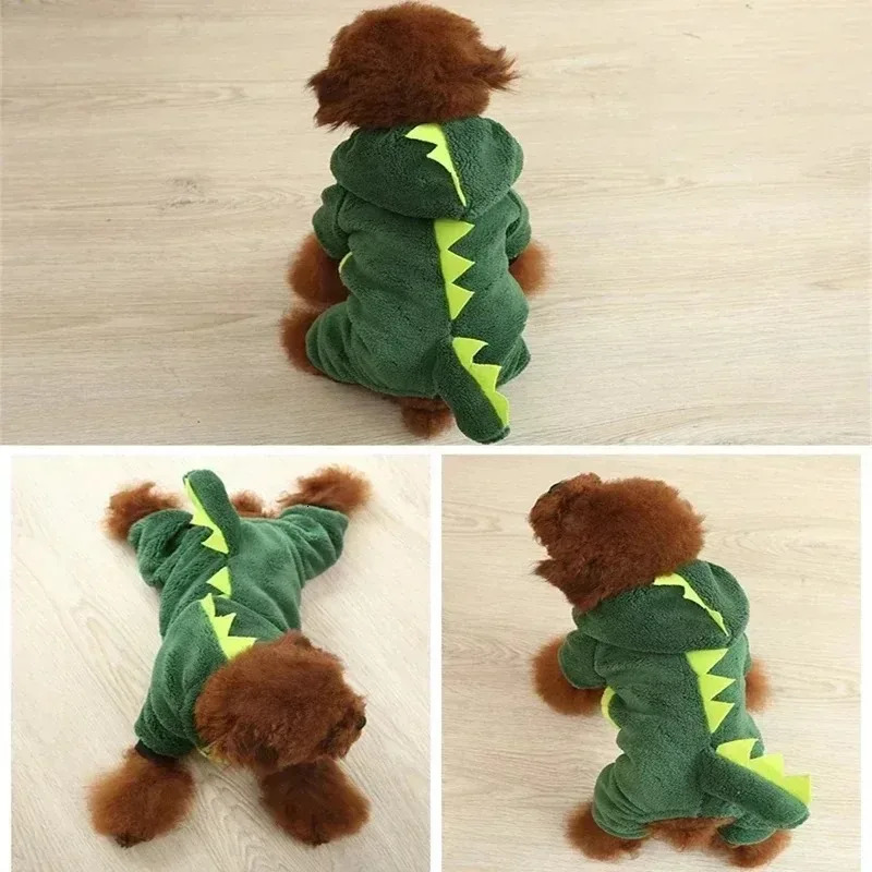 Pet Dog Clothes Dinosaur Shape Warm Fleece Jumpsuits for Small Medium Dogs Puppy Hoodies Chihuahua Yorkshire Costume Coats 250814