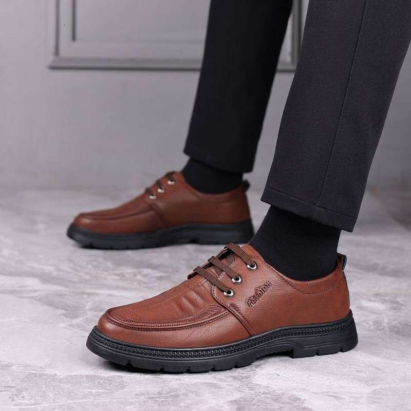 Brand Mens Casual Footwear Men Formal Business Leather High Quality Male Walking Shoes Lace Up Men's Skate Flats