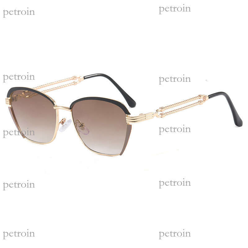 New Frameless Cut Edge Fashion Metal Hollow Design for Women High-end UV Protection Sunglasses