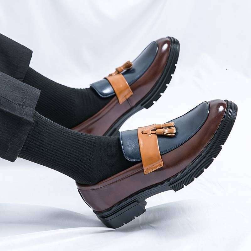 Men's High Quality Leather Slip-on Formal Oxfords Footwear Driving Party Dating Business Work Shoes Tassel Loafers 38-46