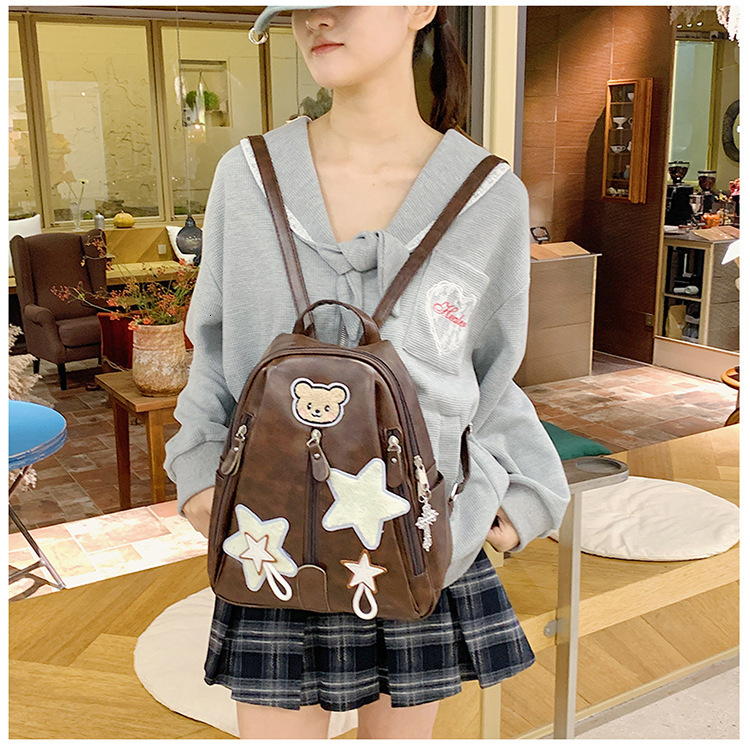 Autumn New Neutral Style Backpack Retro College Style Couple Backpack Autumn New Fashion Embroidered Backpack Large Capacity Backpack Autumn New Desig
