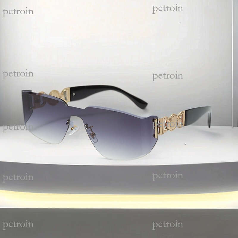 New Style Personality Curved Frameless Edge Cut Design for Women High-end Bare-faced Slimming Future Technology Sunglasses Trendy