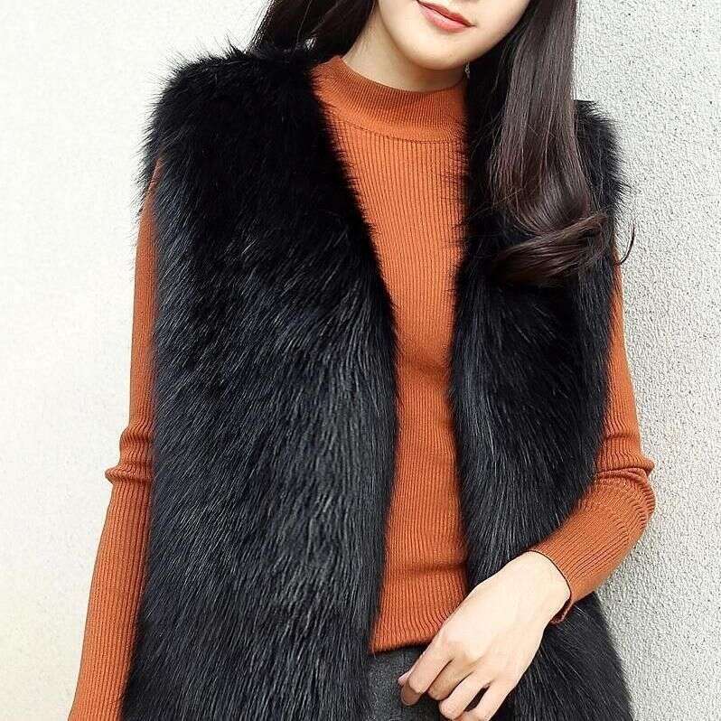 Women Vest Cozy Fluffy Faux Fur Vest for Women Soft Thick Cardigan Cold Resistant Plus Size Waistcoat Women Furry Vest