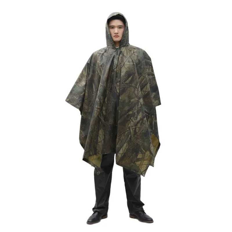 2025 Best-selling three-in-one cloak raincoat adult outdoor hiking polyester multifunctional rain poncho Y250814