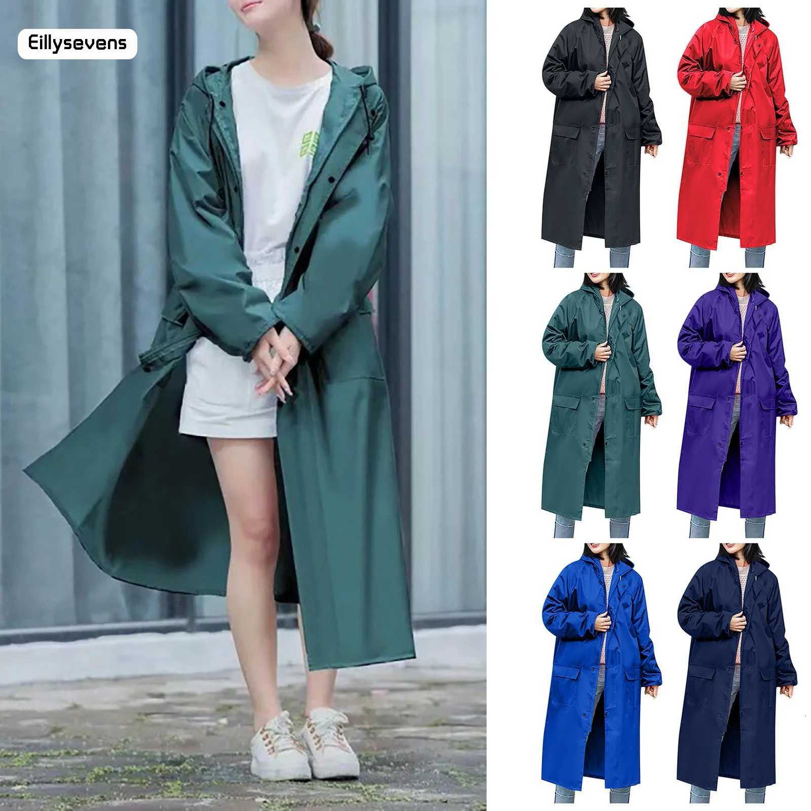 Unisex Waterproof Long Raincoat Waterproof Hooded EVA Rain Men Poncho Outdoor Hiking Rainwear Clothing Men Rain Coat Y250814
