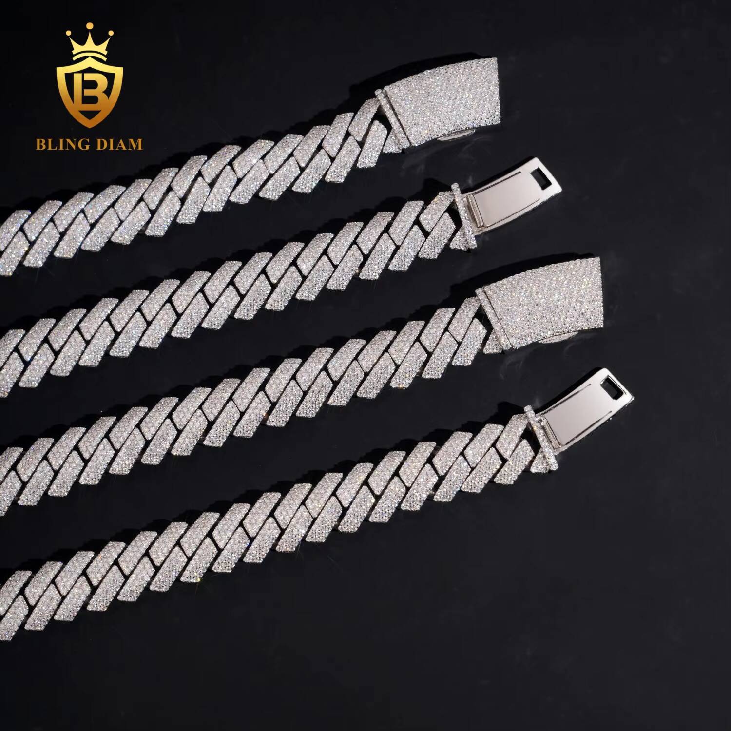 Factory Custom Newest 15MM Hip Hop Rapper Luxury Pass Diamond Tester VVS Moissanite Cuban Link Chain Necklace Men