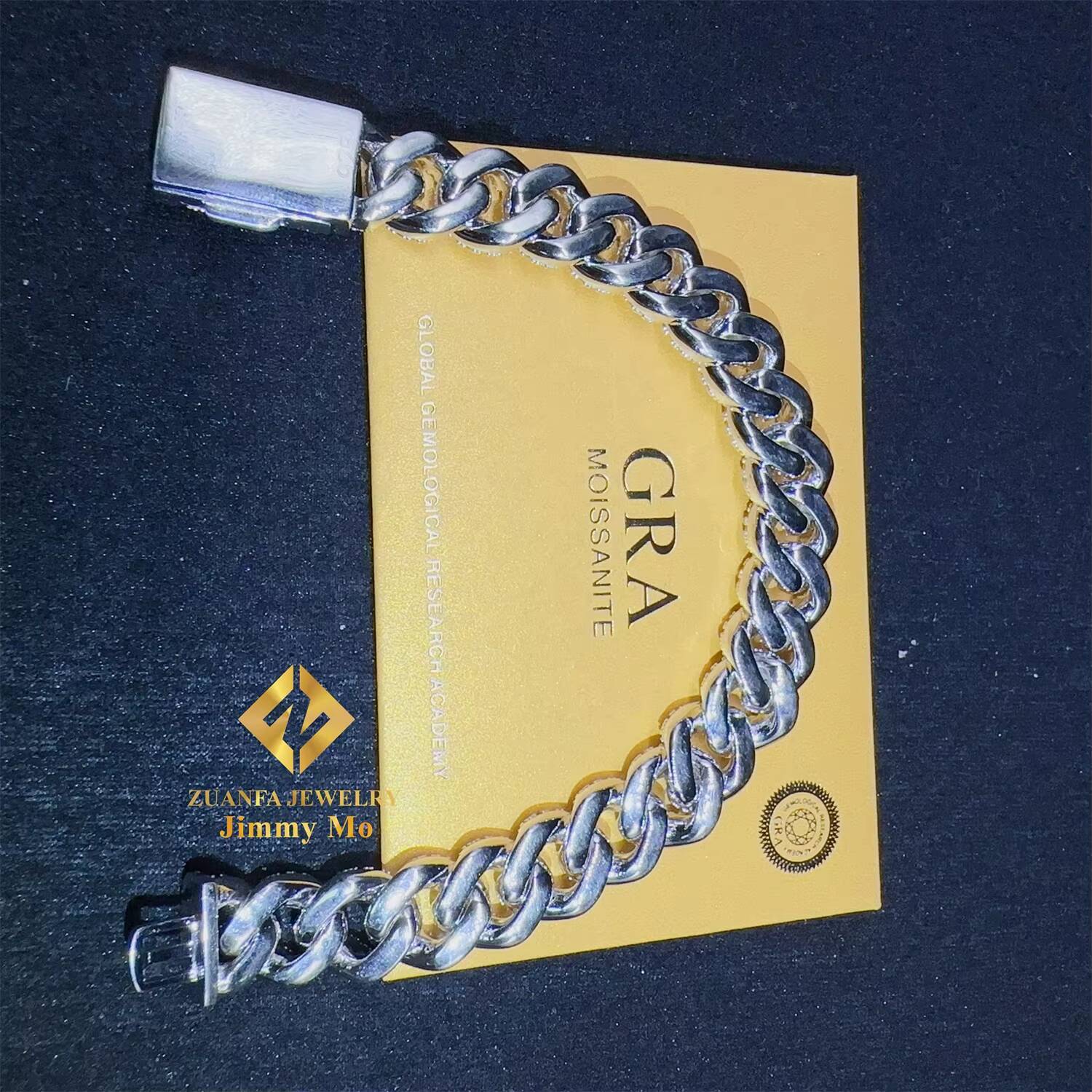 12mm Width Drop Shipping 925 Sterling Silver White Gold Plated VVS Moissanite Iced Out Hip Hop Cuban Link Bracelet