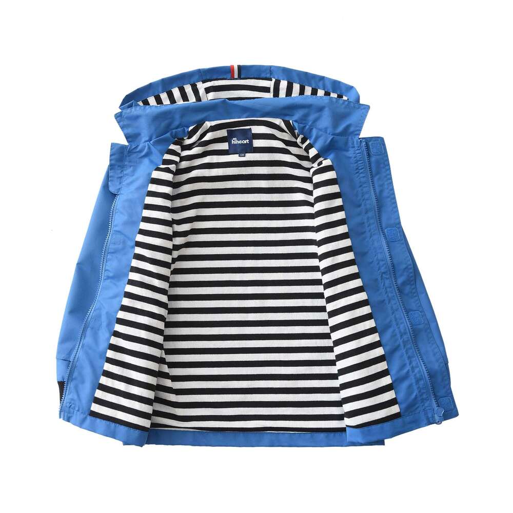 3-9T Kids Boys Girls Hooded Spring Autumn Outerwar Waterproof Children Rain Jackets Sportswear Cotton Lined Windbreaker