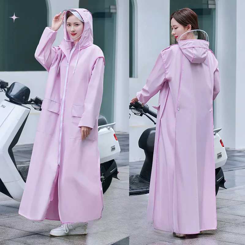 Raincoat Womens Long Full-body Rainproof Electric Battery Car Single Adult Rainproof Poncho Y250814