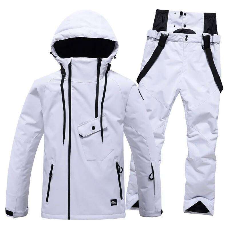 Winter Couple Ski Suit Snowboarding Set Outdoor Snowsuit Waterproof Windproof Ice Jackets + Strap Pants For Men And Women