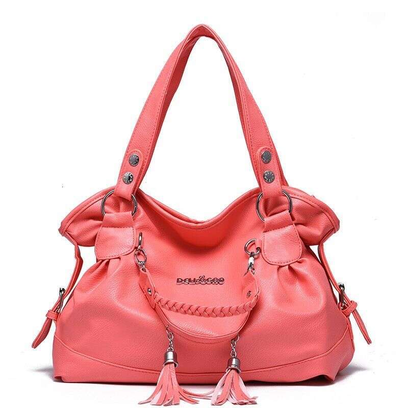 Women's Handbag Middle-aged And Elderly Soft Leather Tassel Large Capacity Single Shoulder Hand Crossbody Bag