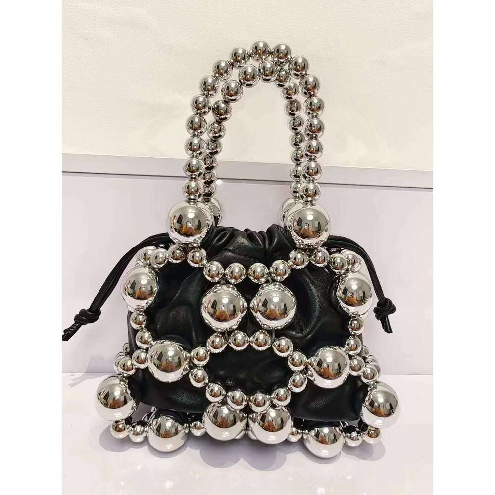 Designer bag 52 Beads Beading Handmade Women's Handbag String Pocket Bucket Fashion Evening Wedding Clutch Purse Shoulder Bag