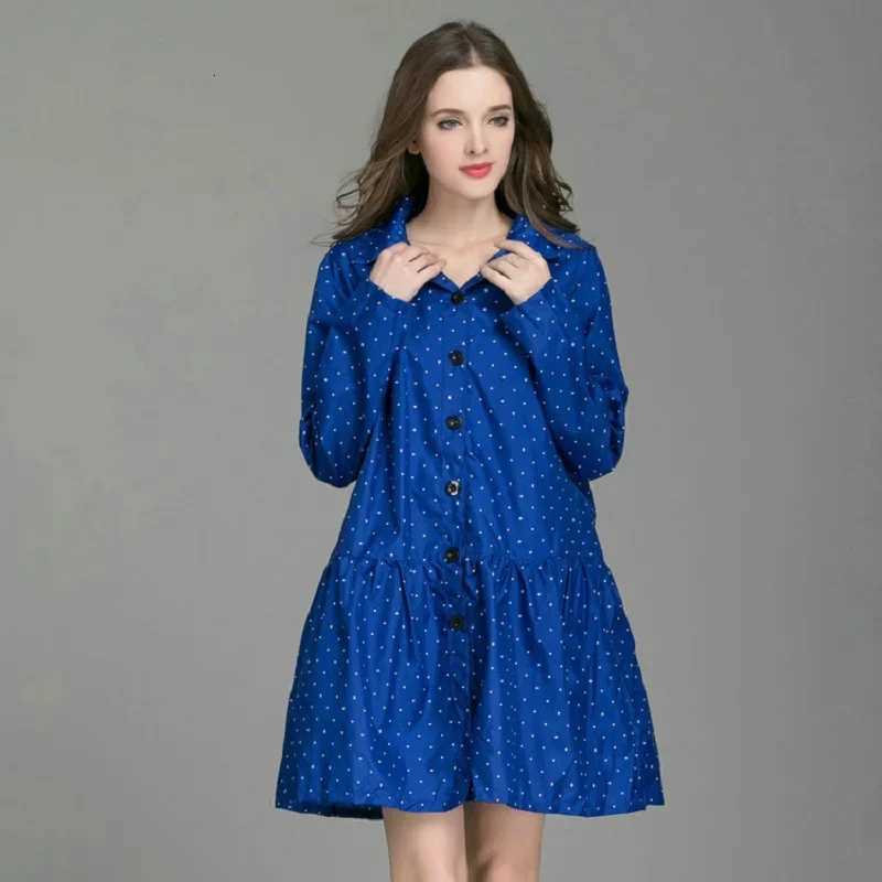 New Fashion Lightweight Women Raincoat With Hat Laydies Dress Style Rain Coat Waterproof Rainwear Y250814