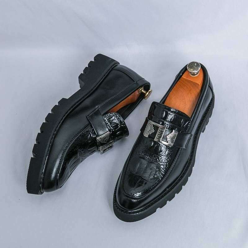 Handmade Tassel Loafers Black Bottom Leather Gentleman Fashion Stress Men Business Driving Shoes