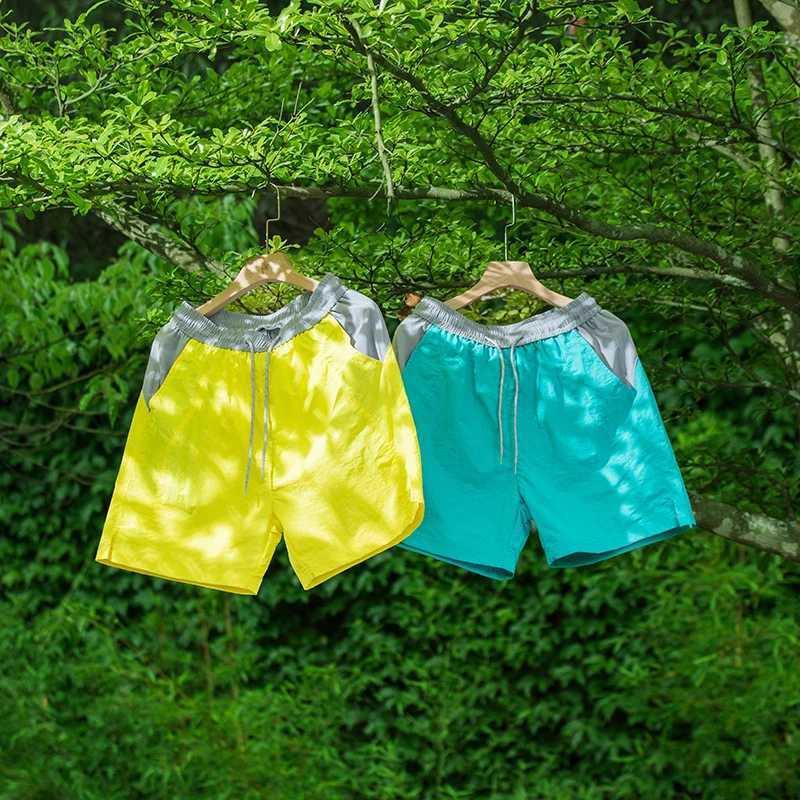 Outdoor contrasting color five quarter pants for men breathable summer casual running hiking quick drying sports shorts Y250814