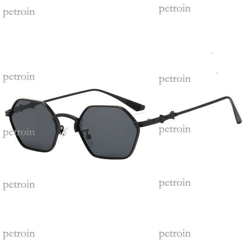 New Polygonal Small Frame Metal Men Driving Sun Protection Personality Fashion Ins Sunglasses for Women