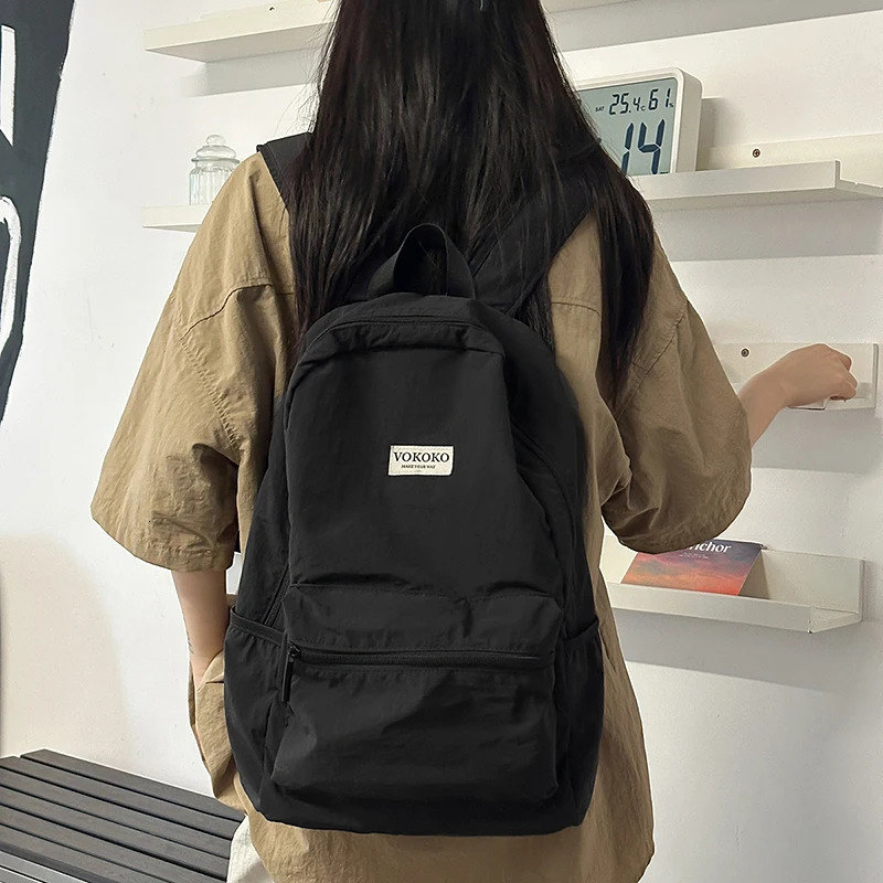 Japanese Style Simple Lazy Style Drapey Student School Bag Large Capacity Student Sports Backpack Lightweight School Bag 250809
