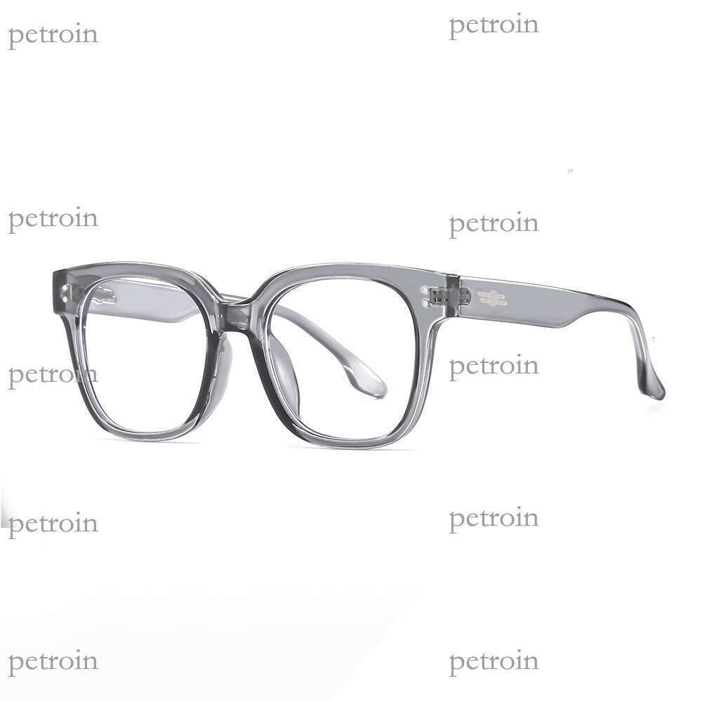 2024 New Anti-Blue Light Computer Internet Celebrity Style Black Frame Plain Face Versatile Men's Non-Prescription Glasses