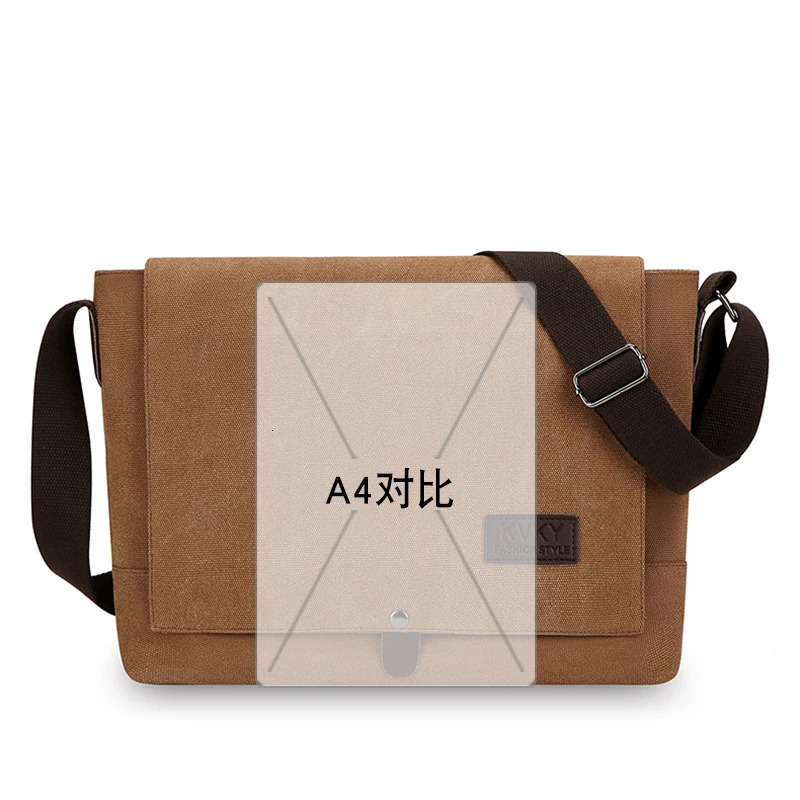 Mens canvas casual flip-top shoulder bag 250809