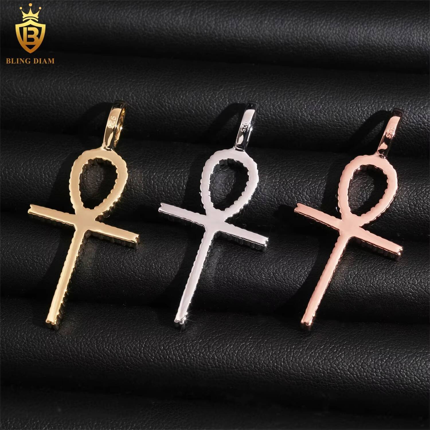 Fine Jewelry 925 Sterling Silver Luxury Diamond VVS Moissanite Custom Cross Pendant