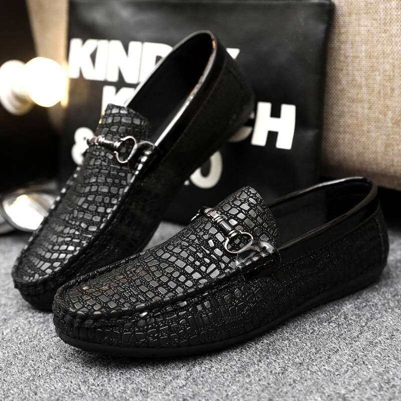 Men's thick soles non-slip new fashion loafer outdoor comfortable casual driving British single lazy slip-on dress shoes