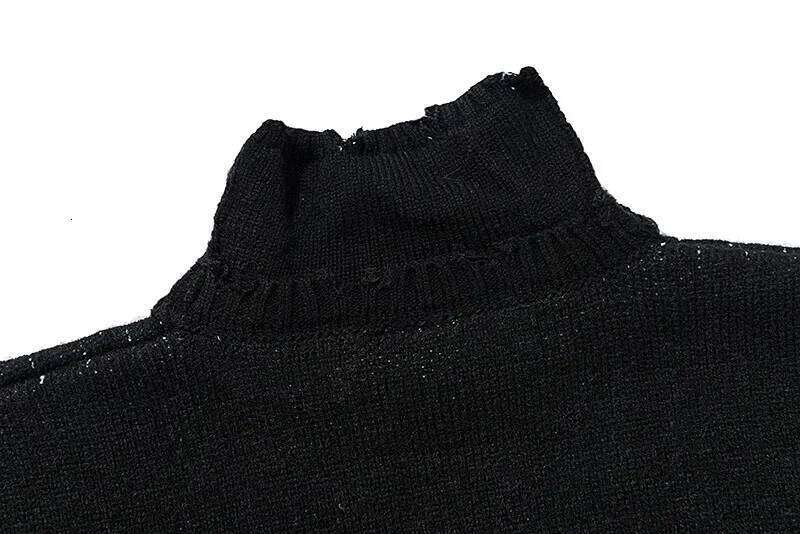 Designer Clothing 2025 2022 Autumn/Winter New Vtm Irregular Destruction Double Sleeve Venetian Texture Letter Men Women Polo/Turtle Neck Sweater