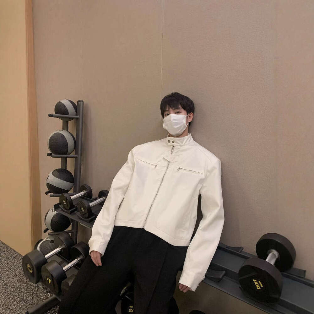 High-End Shoulder-Padded Short Functional For Men, Spring And Autumn, Niche American High Street Trendy Brand, Vibe Style Motorcycle Jacket B5