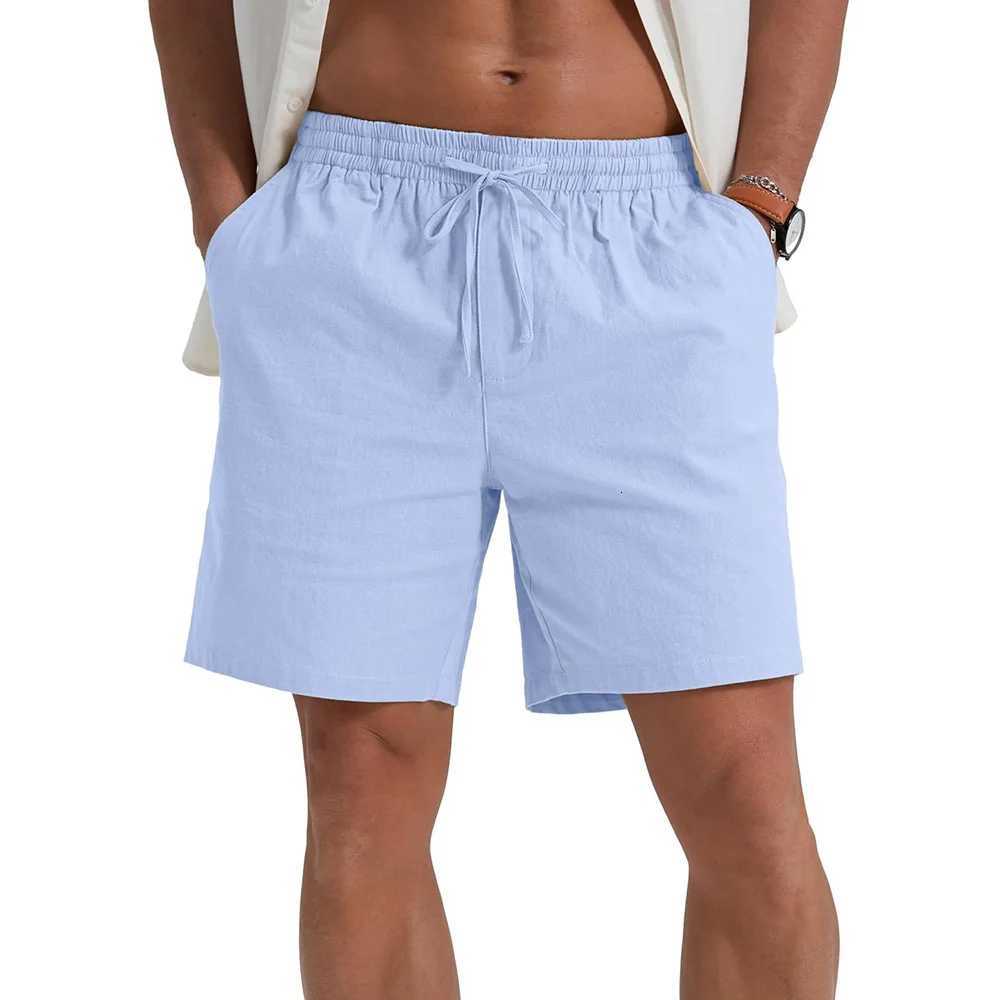 Summer New Mens Shorts Lightweight Breathable Casual Short Pants Cotton Linen Simple Style Daily Sweatpants Short Trousers Y250814