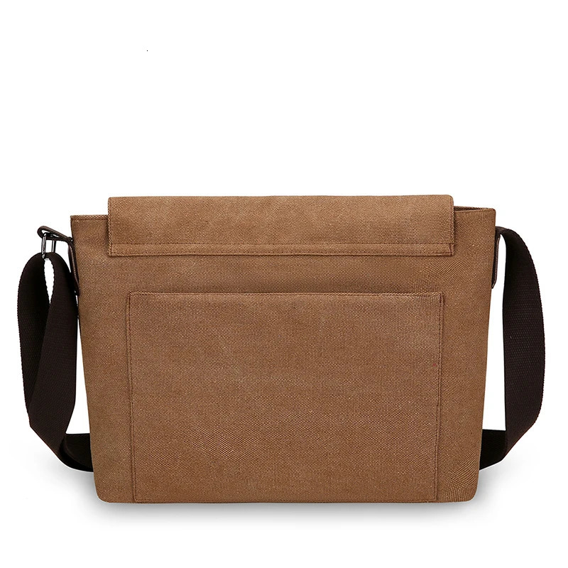 Mens canvas casual flip-top shoulder bag 250809