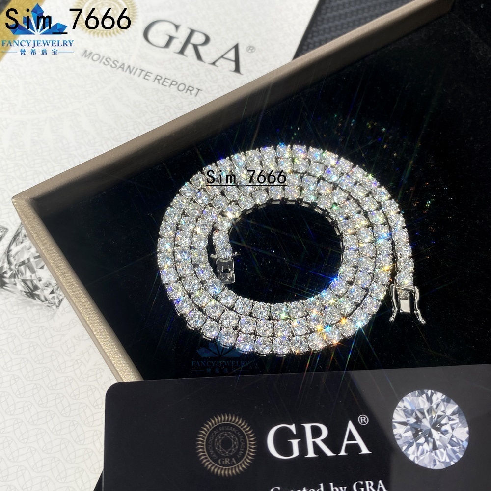 Factory Wholesale 925 Silver Fine Chain Link Tennis Necklace Bracelet for Women 2mm-6.5mm Moissanite Daily Wear Low Price
