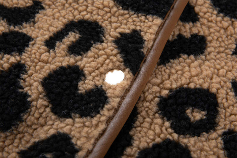 Leopard print fur one-piece short jacket for women's winter versatile new Korean version loose and slimming casual thick top