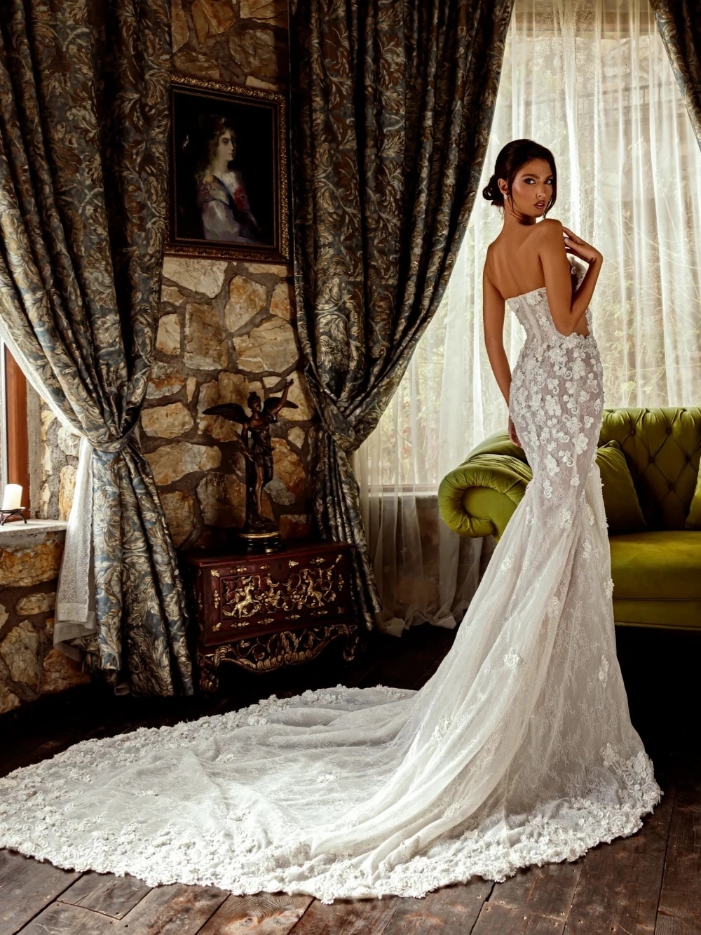 Elegant Wedding Dresses See Through Appliques Bridal Gowns Strapless Sleeveless Illusion Mermaid Backless Customized Vestidos De Novia Plus Size