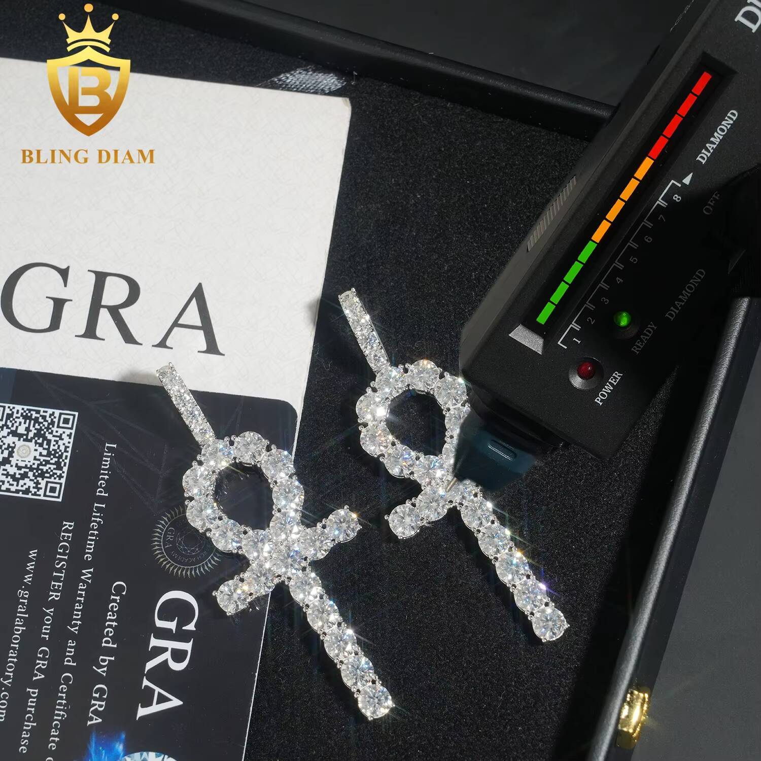 Wholesale Price Bling Hip Hop Jewelry Moissanite Iced Out Ankh Cross Pendant 925 Sterling Silver Diamond Fine Men Women