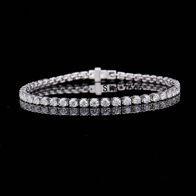 5mm VVS Moissanite Diamond Tennis Bracelet Womens 925 Sterling Silver Lab Grown Moissanite Tennis Bracelet