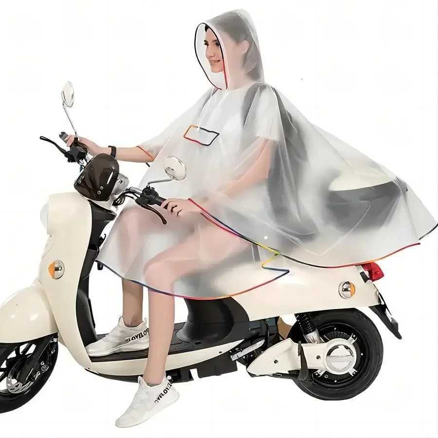 Poncho Reusable Cycling Bike Raincoat Rain Cape Poncho Hooded Rain Coat Mobility Scooter Cover Lightweight Y250814