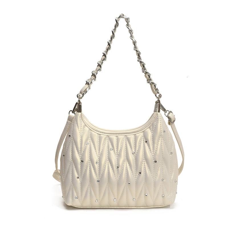 Fashion Handbag With Pleated Design Women's Handbag Free Shipping Designer New Trendy And Simple Diamond Grid Dumpling Bag Shoulder And Armpit Ba