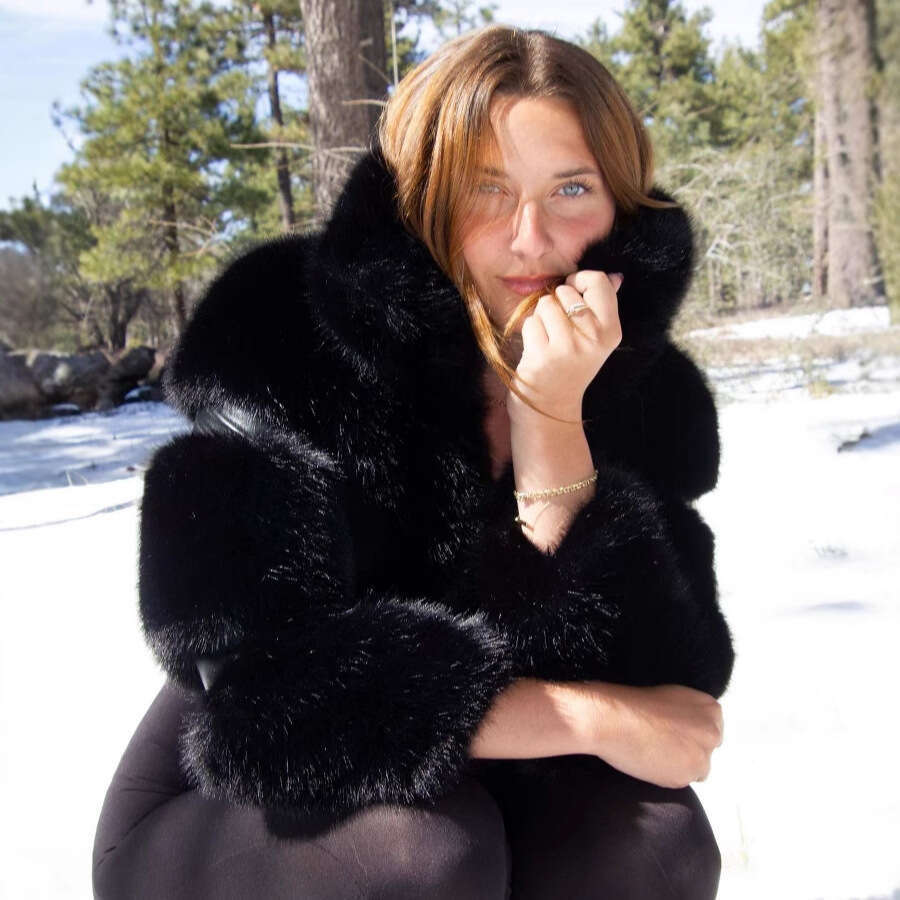 Faux Fur Coats Women Turn Down Collar Full Sleeve Short Coat Thick Warm Y2k Streetwear Elegant Y2k Open Stitch Autumn Winter