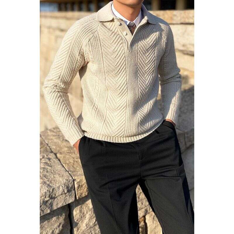 Clothing Shirt Lapel Sweater Men's Light Business Style Warm Large Size