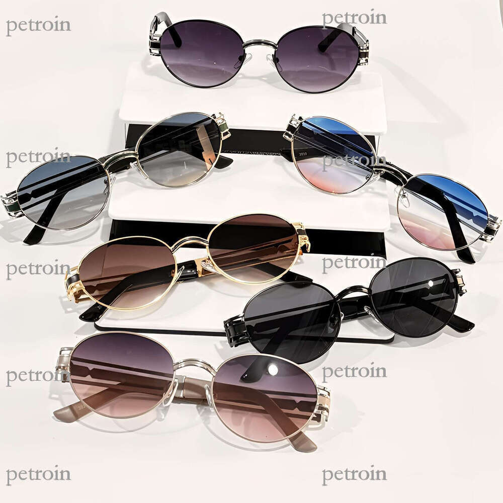 New Oval Fashion Gradient Sunglasses Men and Women Anti-UV Trendy Glasses