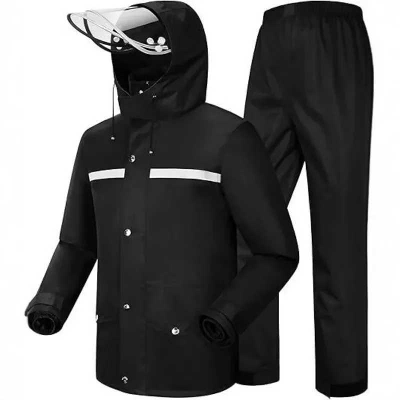 Raincoat Rain Pants Suit Mens Long Body Anti-rainstorm Electric Motorcycle Take-away Riding Raincoat Y250814