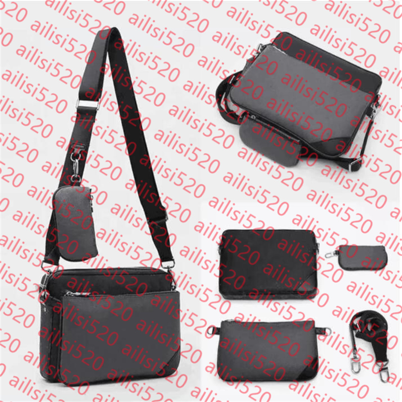 Handbags Men Leather TRIO Messenger Bags Luxury Shoulder Bag Make up Bags Designer Handbag Luxurys designers Mens Shoulder Bags