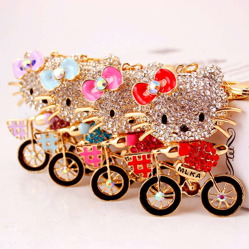 Creative Car Cute Riding Kitten Animal Keychain Bag Pendant Gift for Girlfriend 131