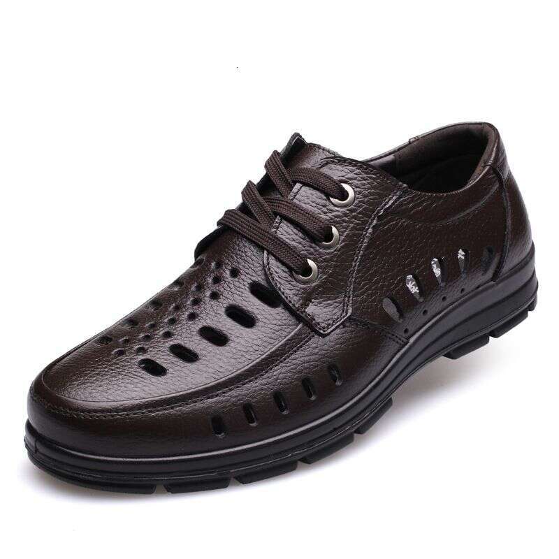 2025 Spring Shoes For Men, Genuine Leather Men's Lace Up Business Leisure, Middle Aged And Elderly Dad's Shoes, Summer