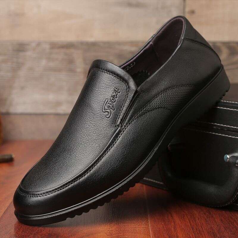 Spring Autumn New Business And Leisure Head Layer Leather Men's Breathable Low Top Comfortable Soft Bottom, Dad's Shoes,