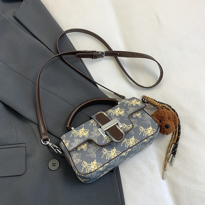 Vintage Women's Chain Bag Luxury Printed Handbag Free Shipping Designer High-end New Small Square Bag Commuting Shoulder Crossbody Bag Casual Bag