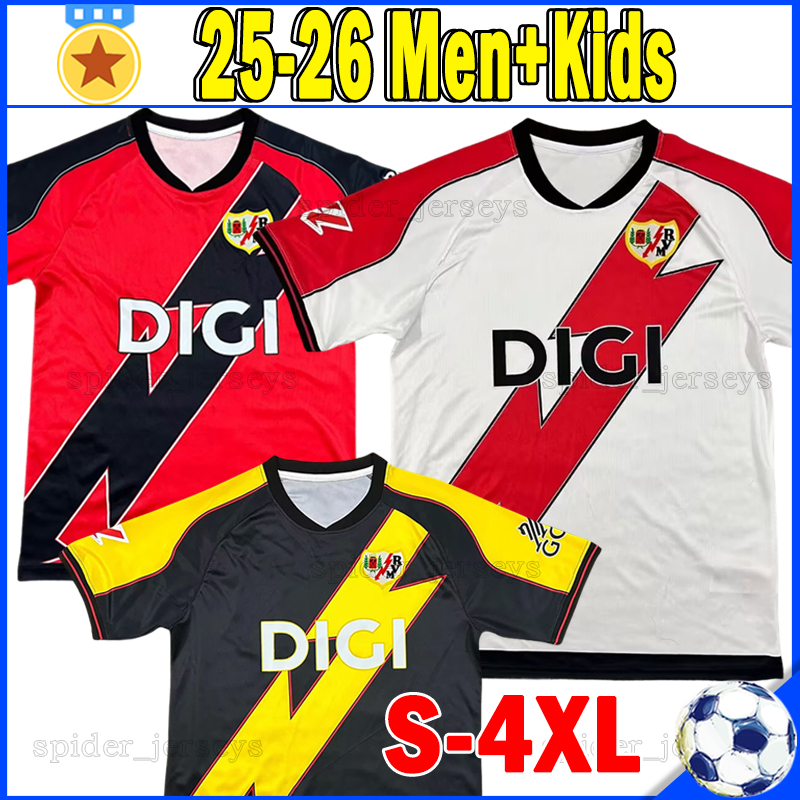 XXXL 4XL 25 26 Rayo Vallecano Soccer Jerseys Retro 1994 97 2001 02 ISI DE FRUTOS ALVARO PATHEI. CISS 2025 2026 OSCAR TREJO LEJEUNE CAMELLO Football Shirts Men Uniforms