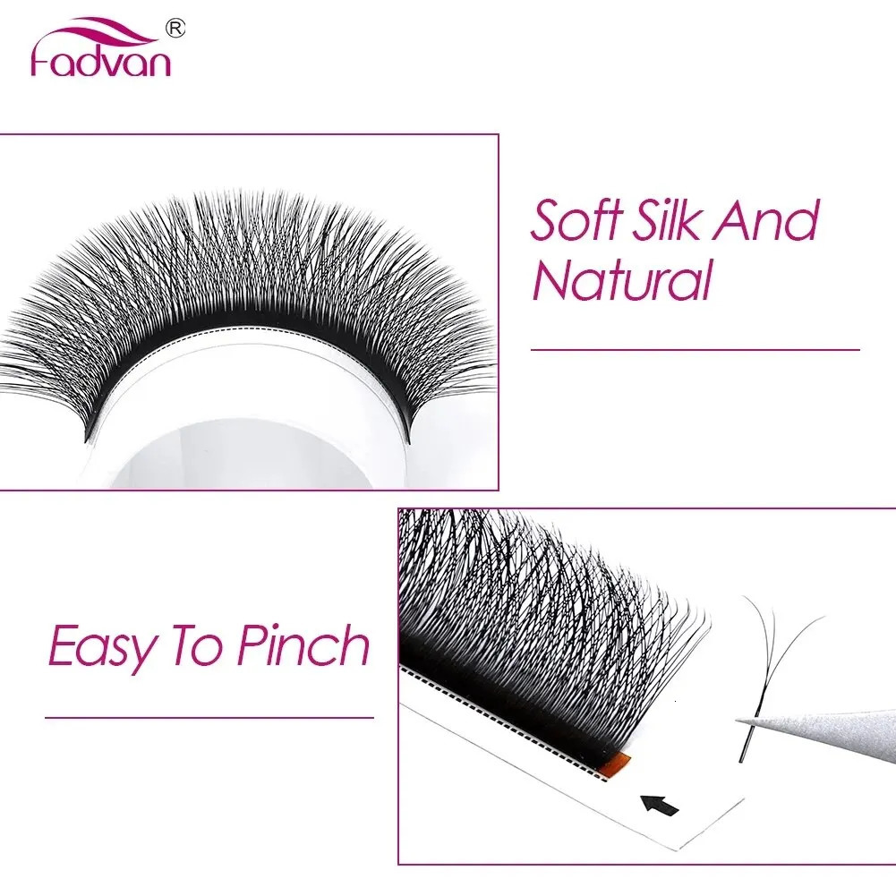 FADVAN 4D W Shaped CD Curl Eyelash Premade Volume Fans Soft Gradient Mink Easy Embellish Natural False Eyelashes 250811