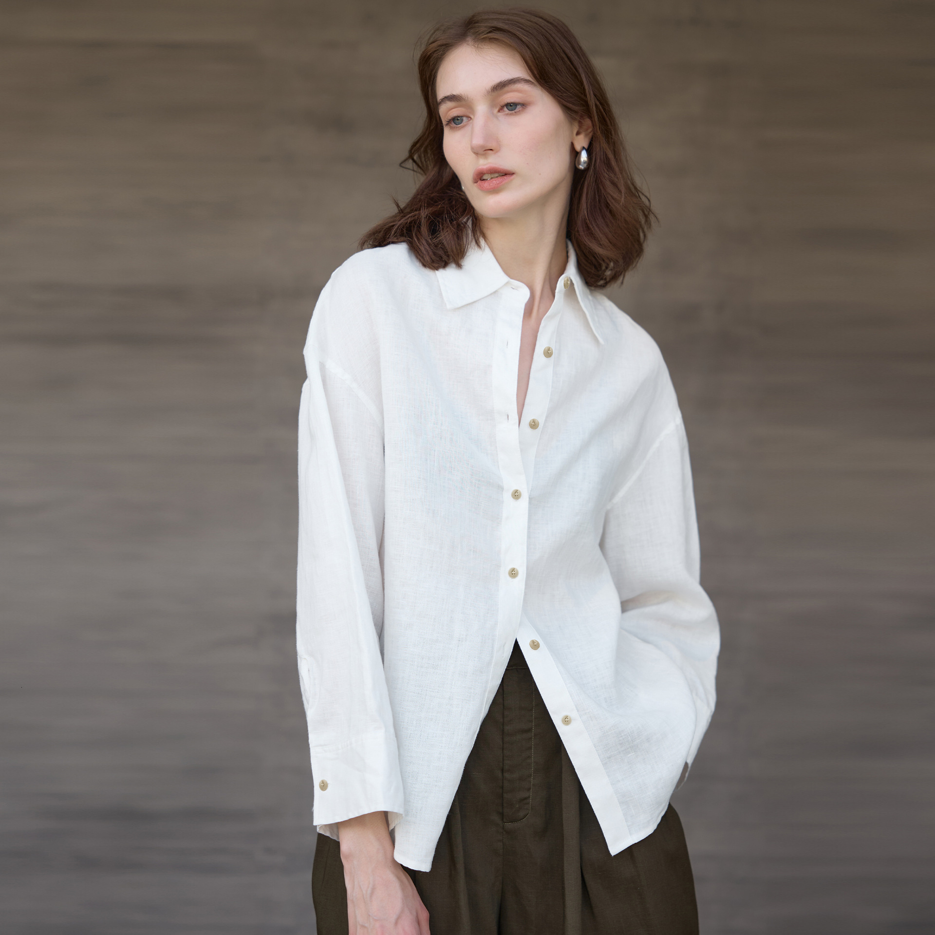 Old Style Pink Linen Loose Summer Relaxed Simple Commuting Cool Sun Protection Long Sleeve Shirt