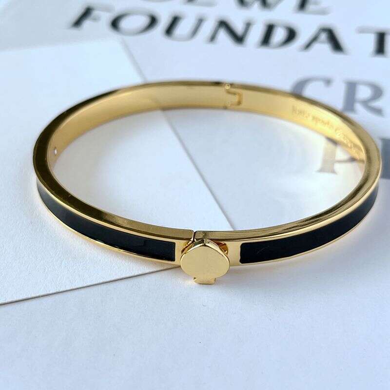 Fashion Light Commuter Niche Ins Cold Style Enamel Inlaid Smooth Metal Bracelet